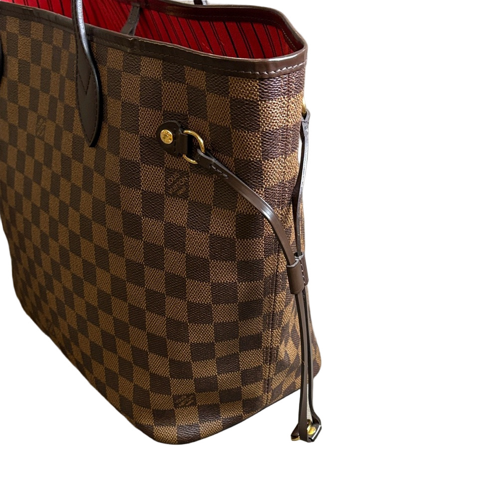 Louis Vuitton Neverfull MM Damier Ebene Tote Bag Preloved Microchipped Authentic - Picture 6 of 17